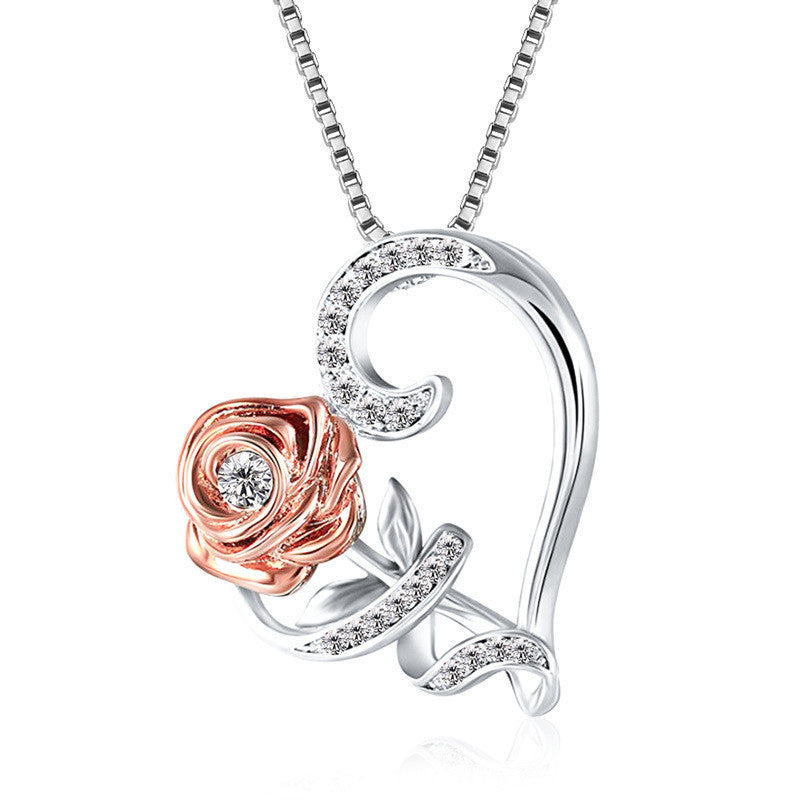 Love Rose Zircon Necklace Necklace Romance