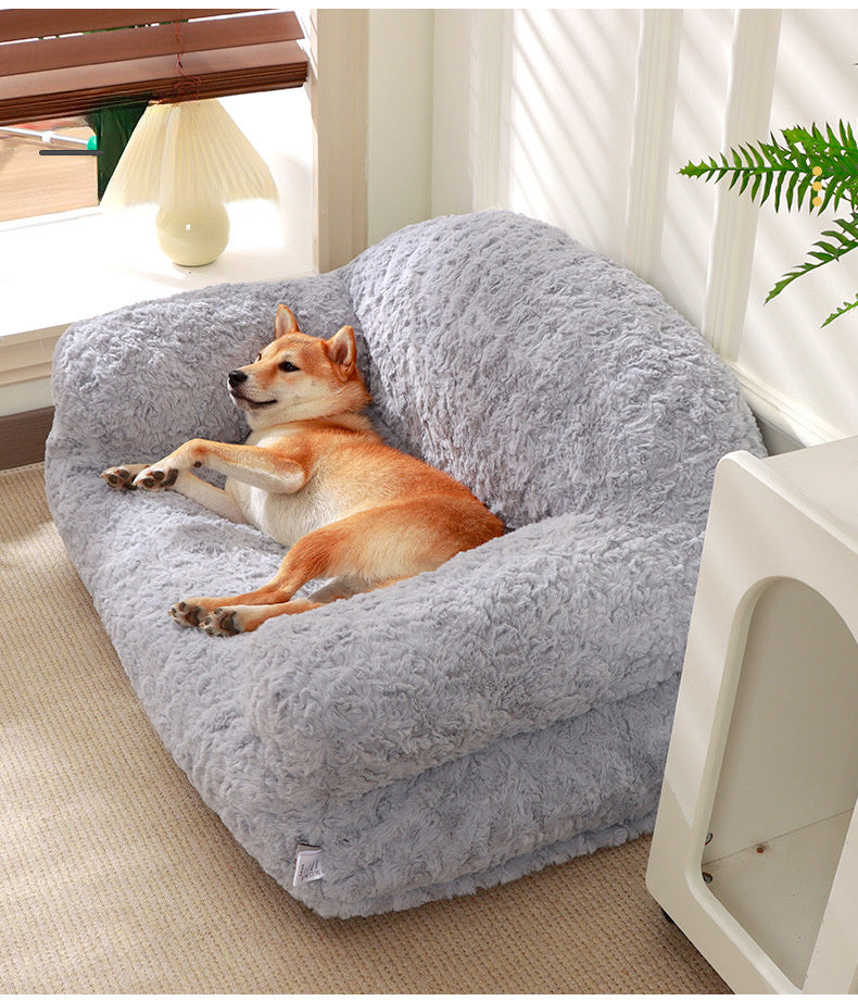 Plush Pet Sofa Bed - All-season, Non-slip Bottom, Durable And Scratch-resistant, Suitable For Dogs And Cats