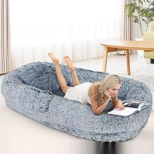 Queen Bed Pet Plush Sofa For Owner And Dog