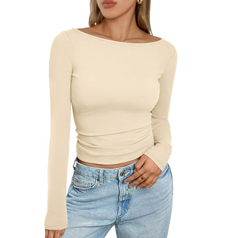 Undershirt Shoulder Slimming Boat-neck Top