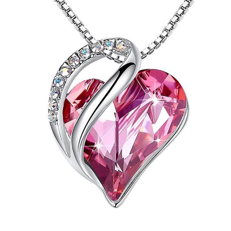 925 Sliver Heart Shaped Geometric Necklace Jewelry Women's Clavicle Chain Valentine's Mothers Day Gift