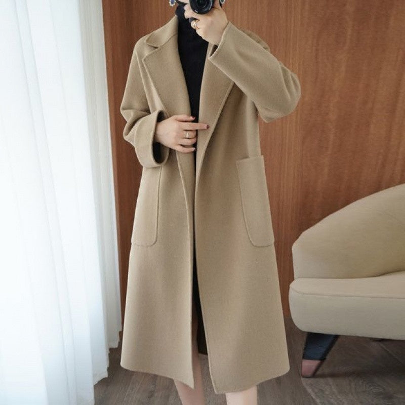 Hepburn Style Suit Collar Thickened Loose-fitting Jacket