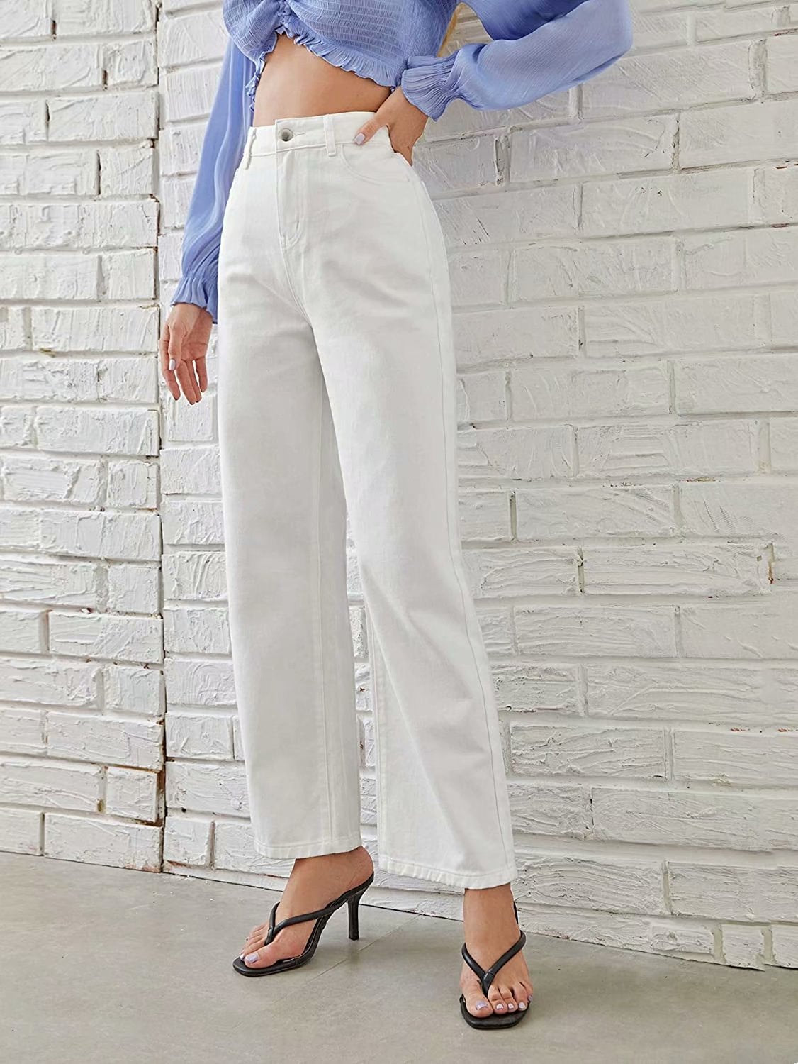 High Waist Wide Leg Jeans Slim Mop Straight Retro Hanging