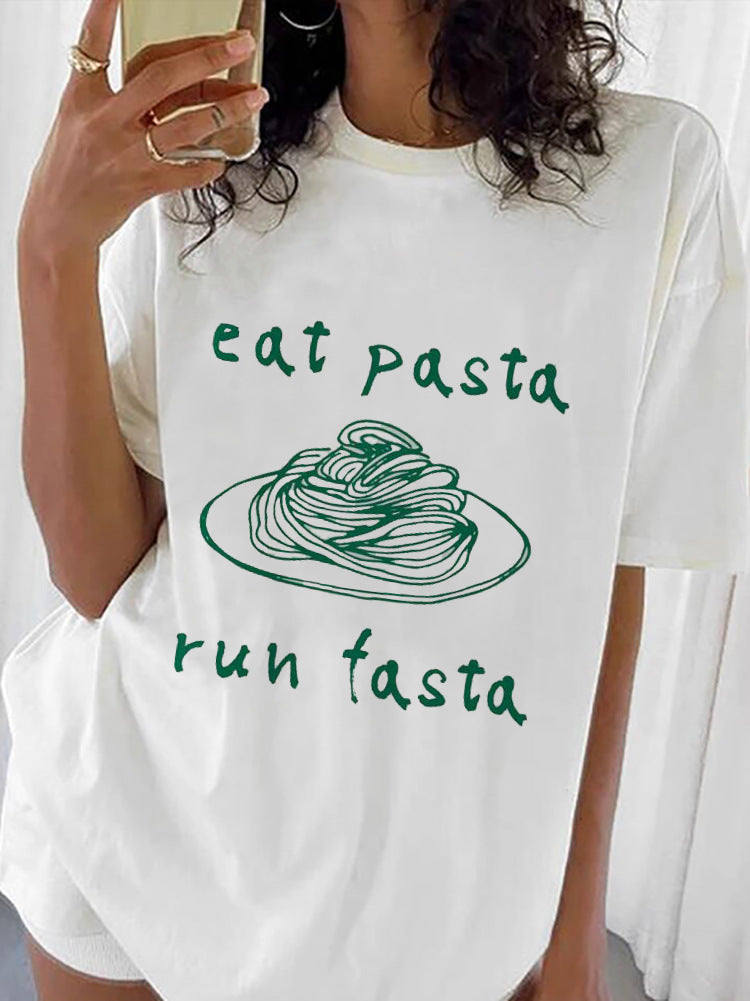 Women's Summer Cute Cartoon Pattern Spaghetti T-shirt