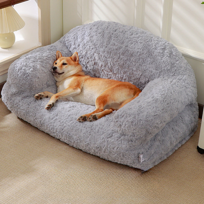 Plush Pet Sofa Bed - All-season, Non-slip Bottom, Durable And Scratch-resistant, Suitable For Dogs And Cats