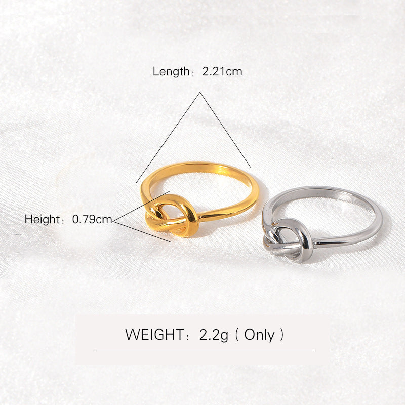 Knotted Heart Knot Titanium Steel Hipster Men And Women Neutral Tail Ring